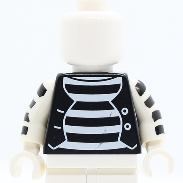 CS02 Mime Shirt with White Stripes and White Button Vest Pattern