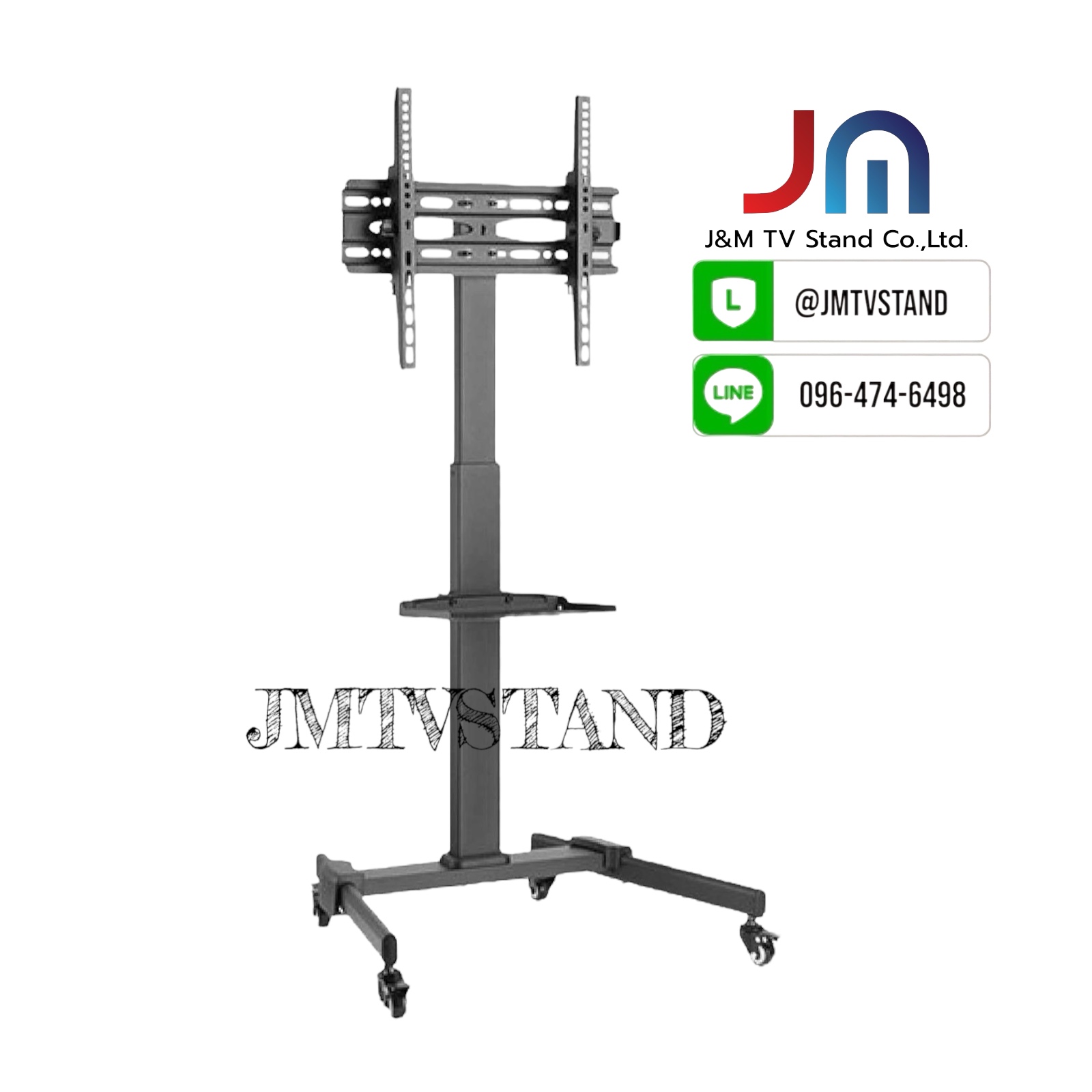 JMTVSTAND SM5500 ขาตั้งทีวีมีล้อเลื่อน(stand)เหล็กหนา แข็ง แรง ปรับสูง/ต่ำได้ ขนาด 32”-55”นิ้ว0964746498
