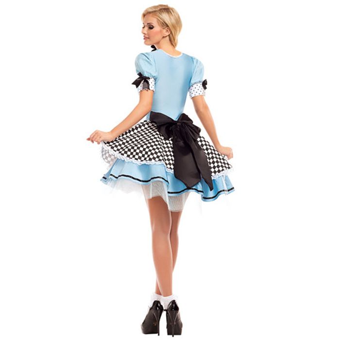 ชุดอลิซ Alice in Wonderland ผ้ายืด รุ่นโบว์ดำใหญ่