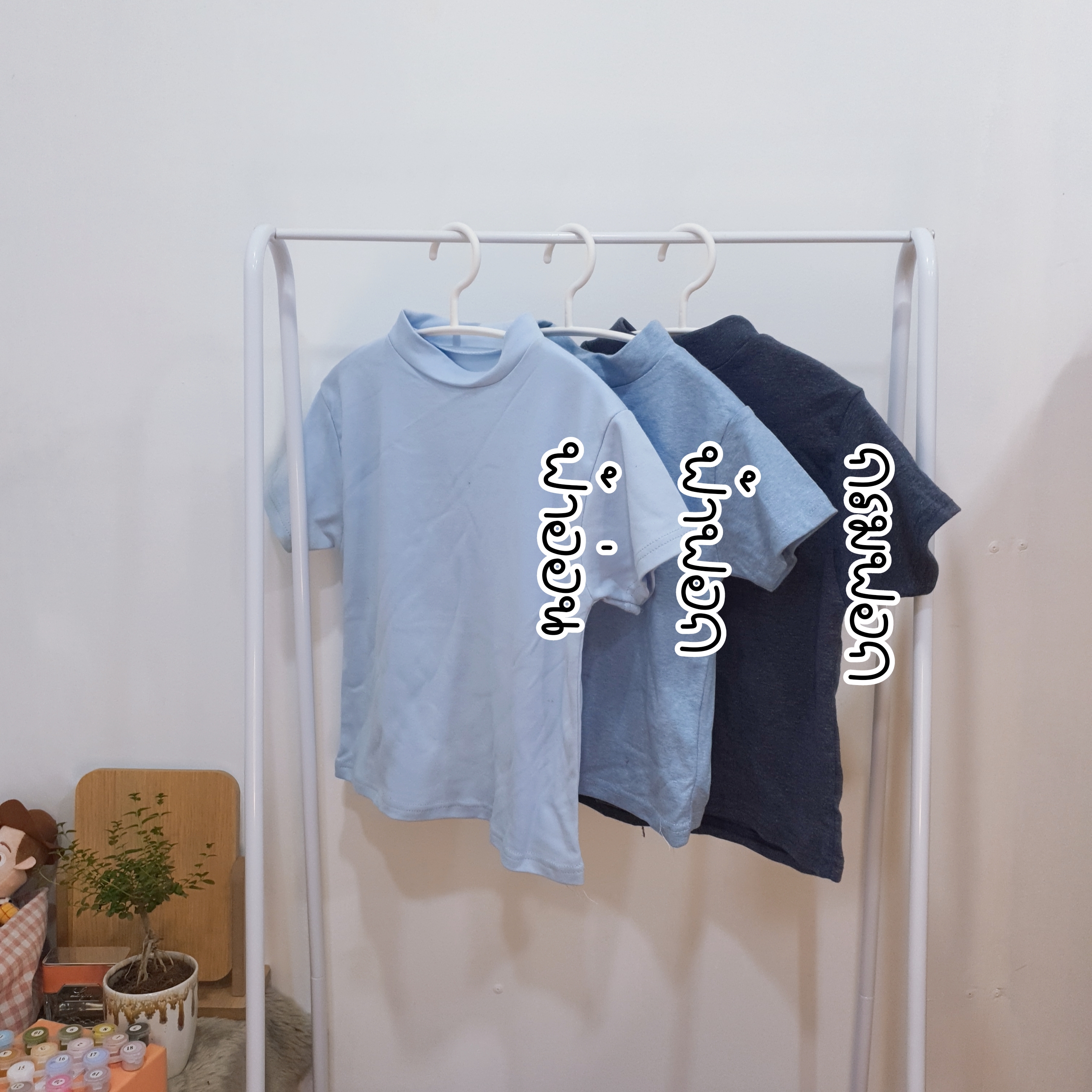 เสื้อครอปคอเต่าแขนสั้น สีพื้น nuttyshopp.p