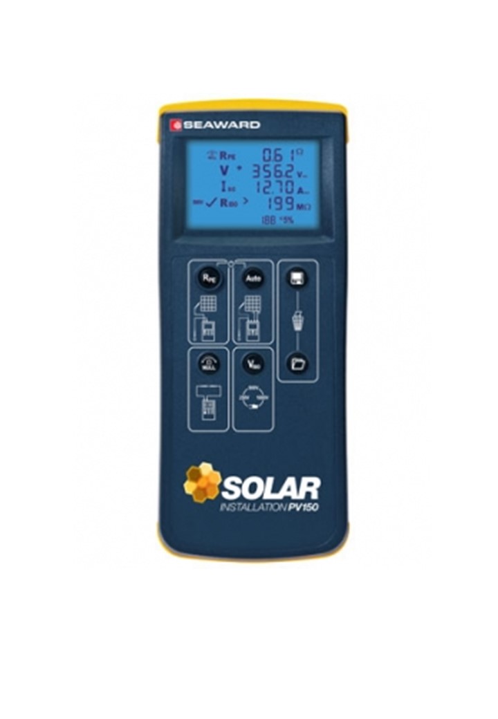 SEAWARD รุ่น PV150 เครื่องทดสอบระบบโซลาร์เซลล์ที่ระดับ 1000V@15A ตามมาตรฐานยุโรป IEC 62446 และมาตรฐานการติดตั้งทางไฟฟ้าระบบการผลิตไฟฟ้าจากพลังงานแสงอาทตย์ที่ติดตั้งบนหลังคา ตามมาตรฐานของวิศวกรรมสถานแห่งประเทศไทย ในพระบรมราชูปถัมภ์PV150