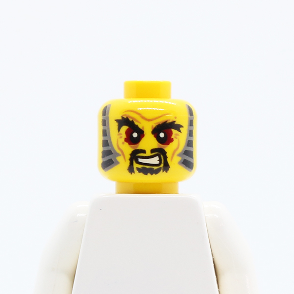 Black Bushy Eyebrows, Red Eyes, Moustache and Goatee, Sideburns, Wrinkles Pattern - Hollow Stud