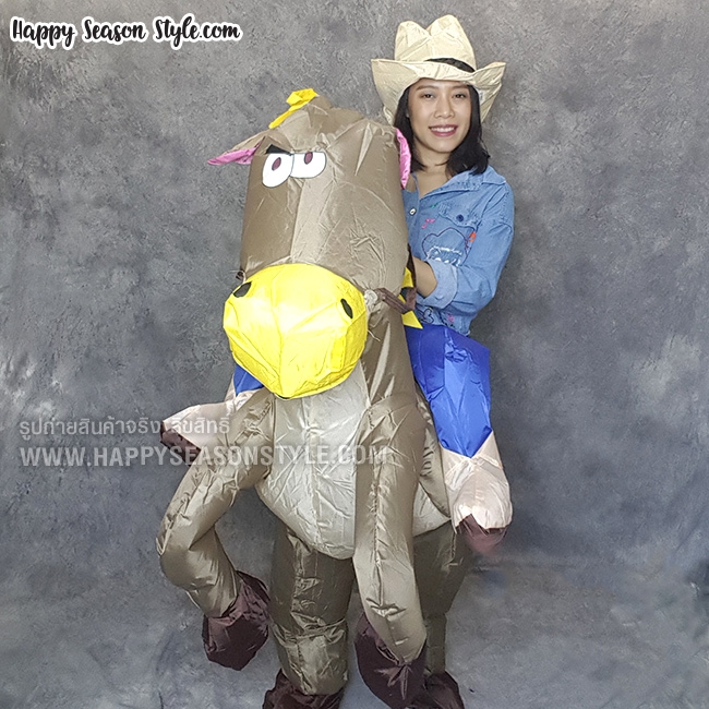 ชุดคาวบอย ชุดพองลม ชุดม้าเป่าลม พร้อมหมวกคาวบอย