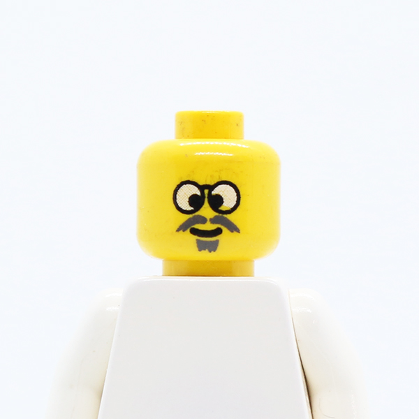 Glasses with Gray Moustache, Crosseyed Pattern - Blocked Open Stud