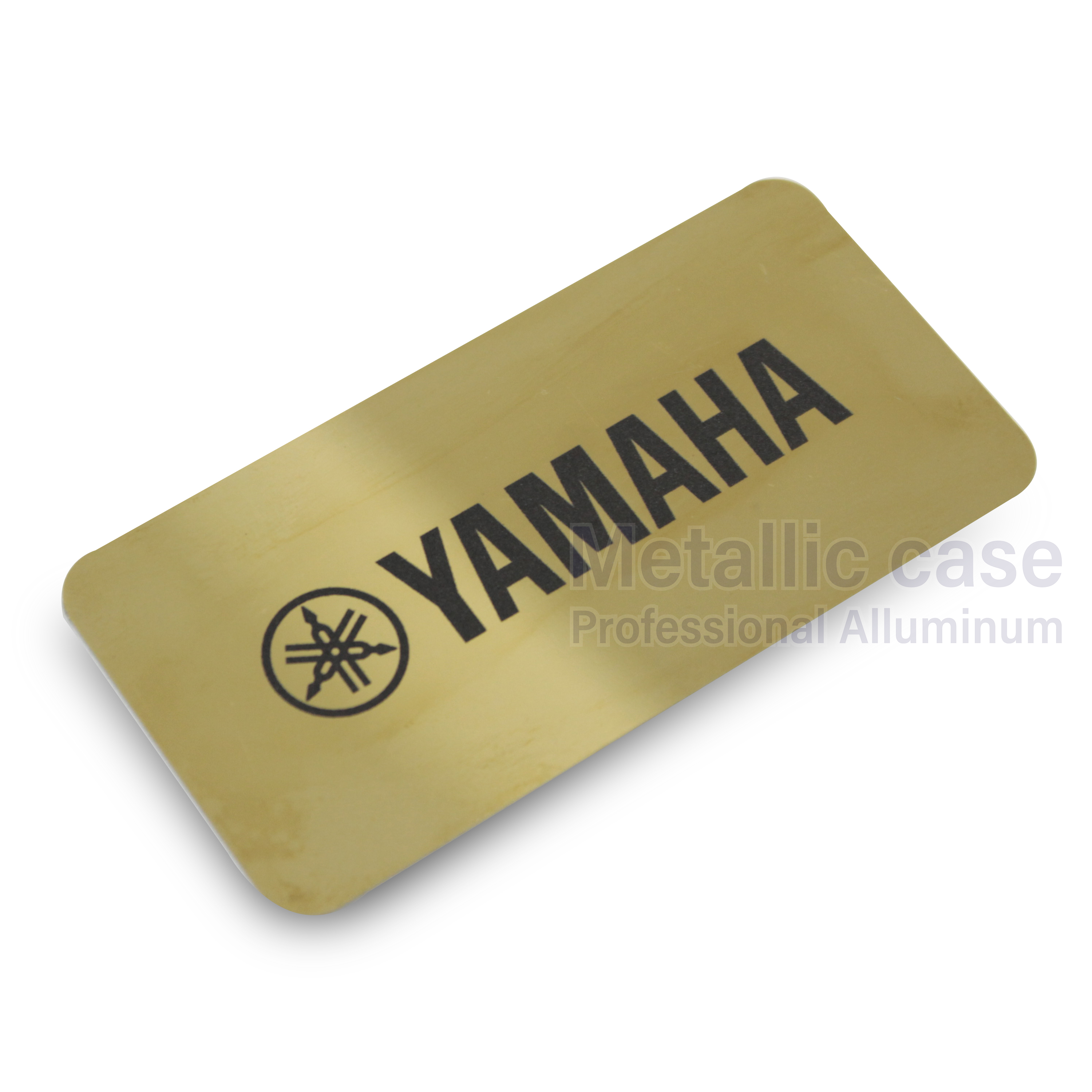 metallic case2-0574-AAA-6408 /แผ่นสแตนเลสสีทอง 9x4.5 Yamaha