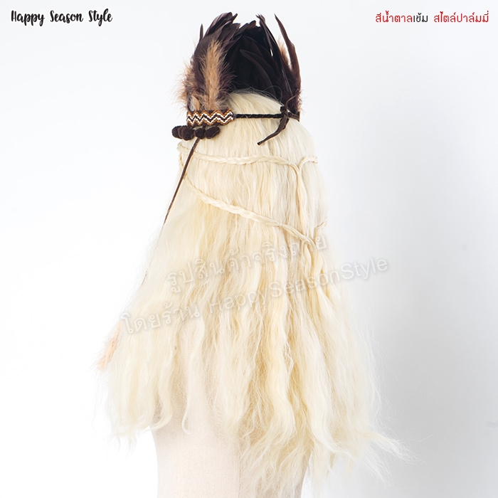 มงกุฎขนนก หัวขนนก ที่คาดผมขนนก คาดผมโบฮีเมียน สไตล์ปาล์มมี่ (มีหลายสี)