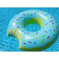 ห่วงยางโดนัท สีฟ้า Inflatable Blue Donut Pool Float