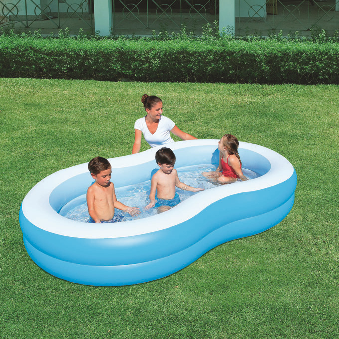 Bestway สระน้ำเป่าลม S Shape สีฟ้า Inflatable Bestway Blue S Shape Pool