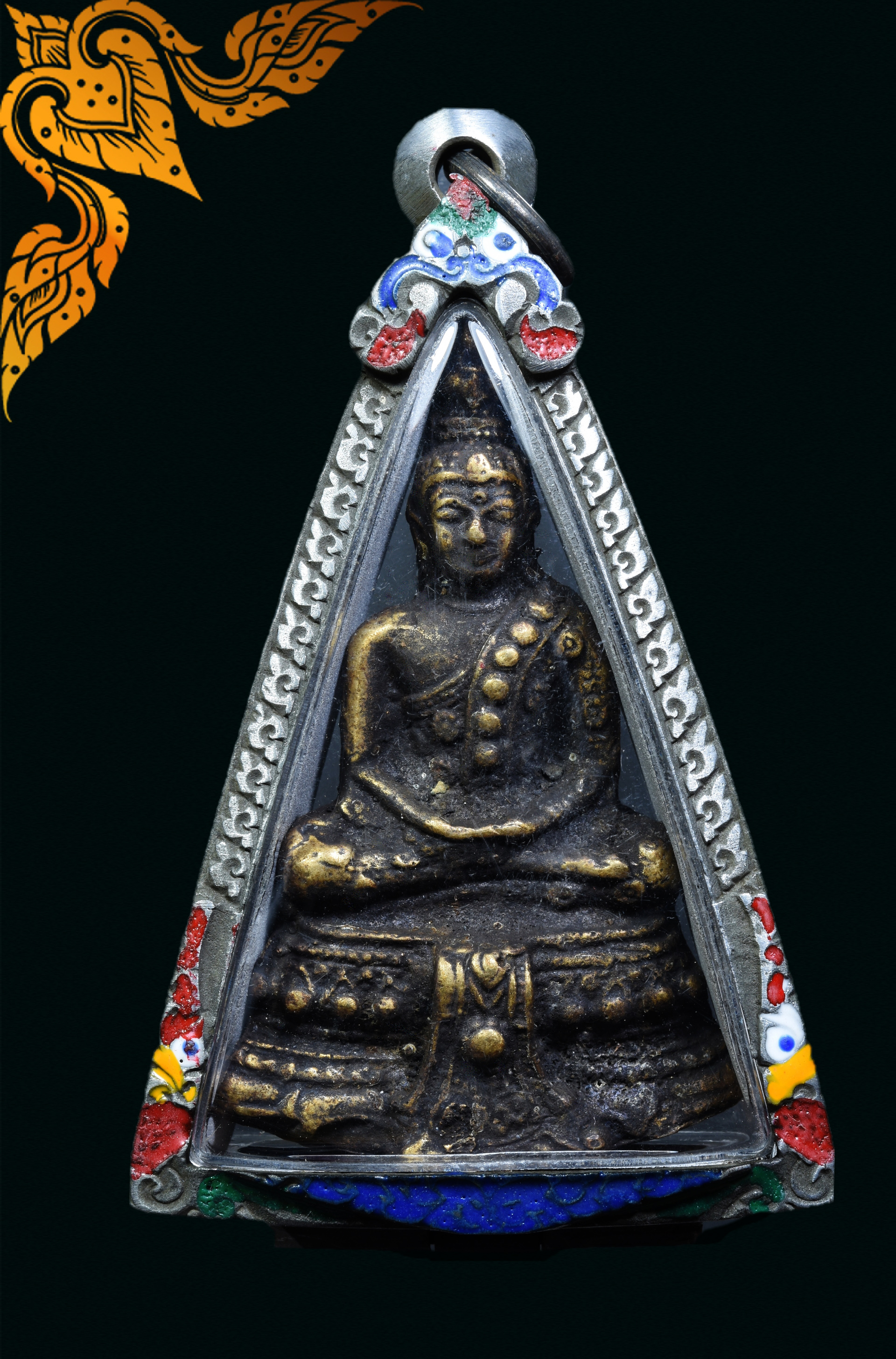 พระทรงเครื่องฤดูฝน เนื้อทองเหลือง *พร้อมกรอบ*