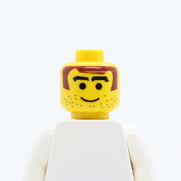 Male Brown Hair, Thick Arched Eyebrows and Stubble Pattern - Blocked Open Stud