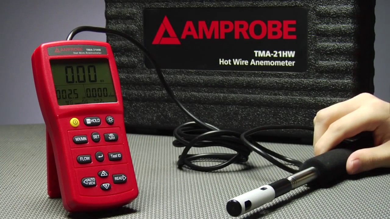 AMPROBE รุ่น TMA21HW เครื่องวัดค่าความเร็วลม ค่าอุณหภูมิ ค่าความชื้น แบบมือถือ Hotwire Anemometer with Temperature