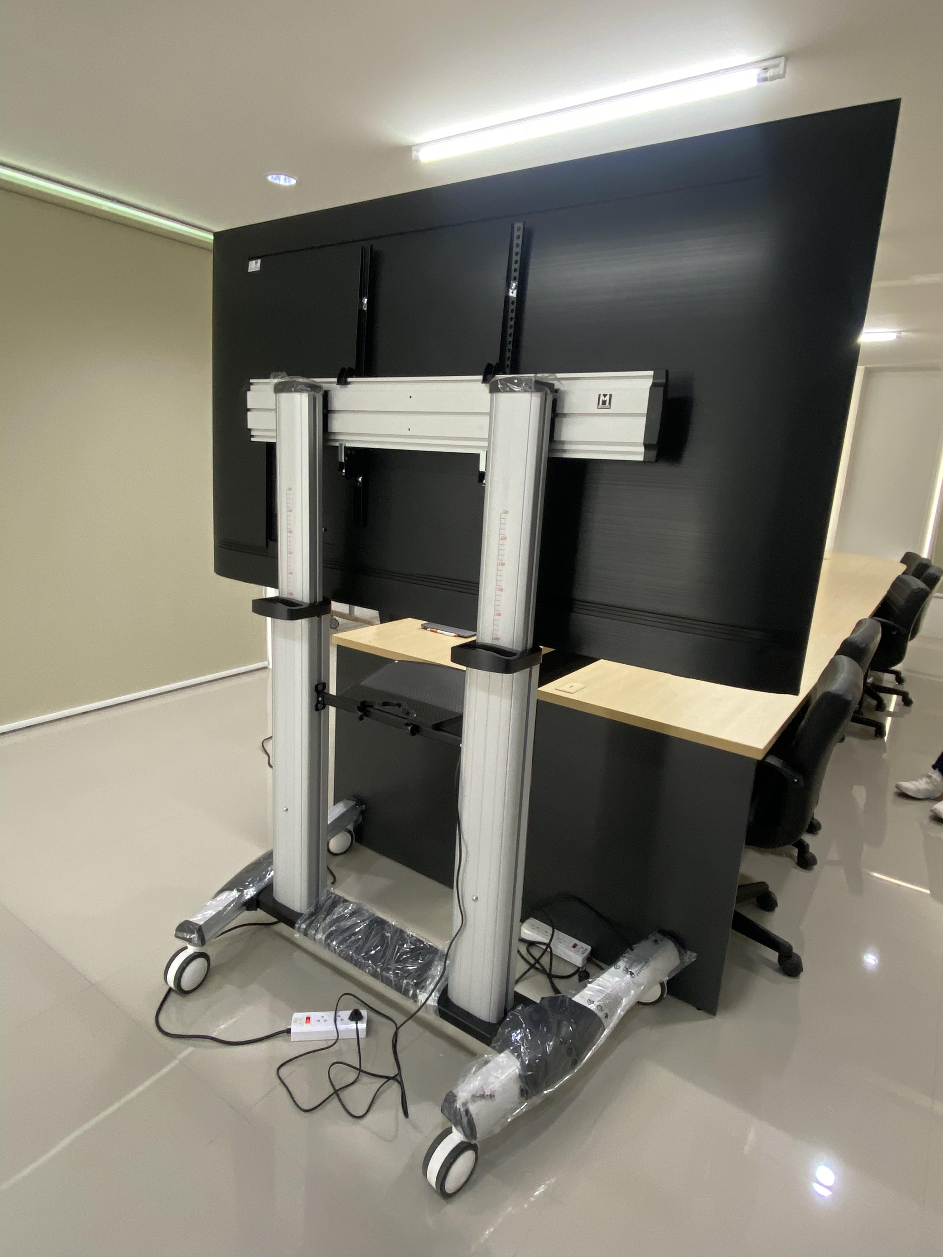 JMTVSTAND MT-F8200 ขาตั้งพื้นทีวีมีล้อเลื่อน(TV Stand) วัสดุ Aluminium อลูมิเนียม แบบล้อเลื่อนปรับสูง/ต่ำได้ 55"-98" นิ้ว{รับประกันสินค้า 3 ปี}0964746498