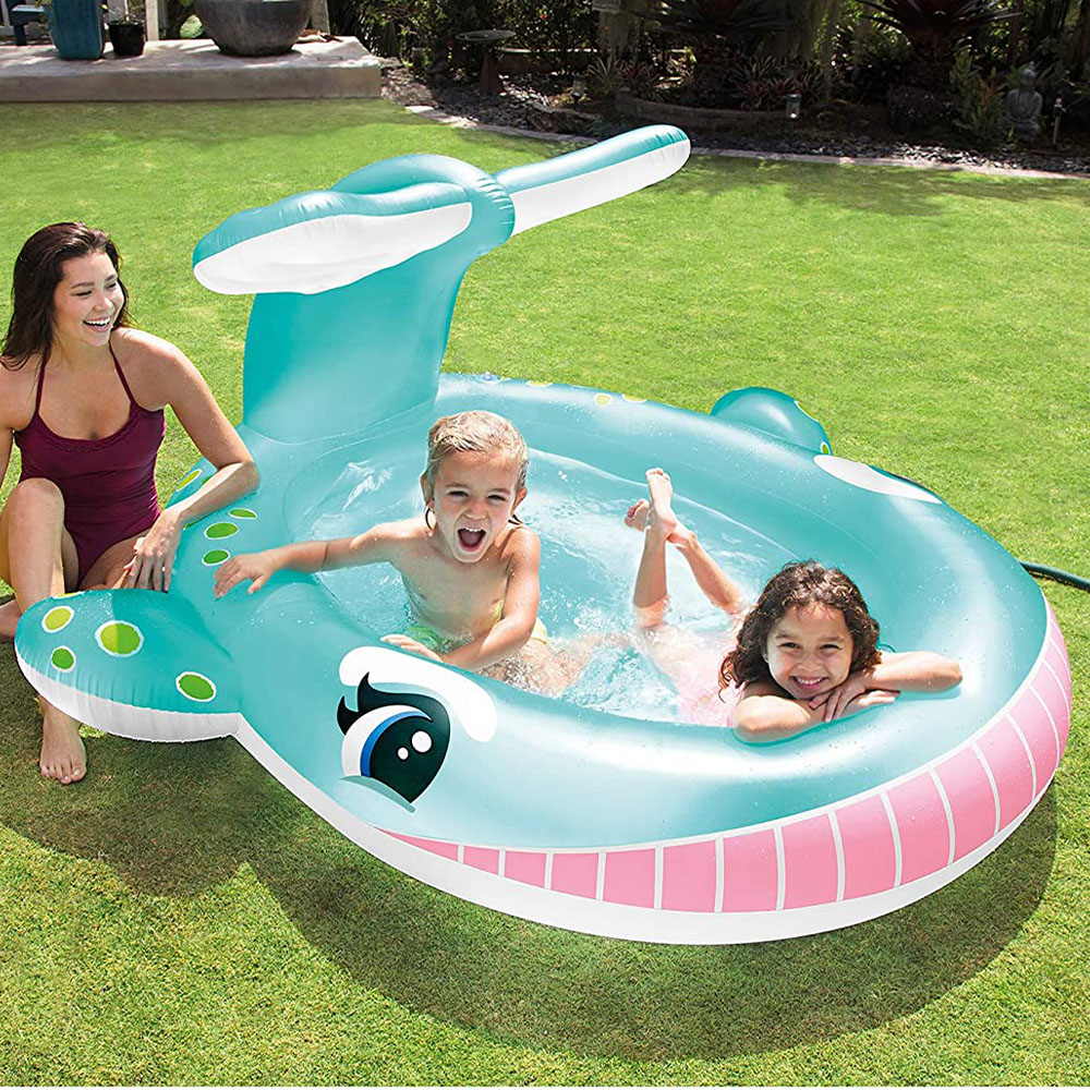INTEX สระเป่าลมน้ำพุ ปลาวาฬ Inflatable Whale With Sprinkler Pool