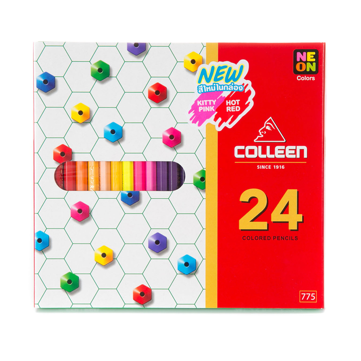 สีไม้ Colleen หัวเดียว 24แท่ง24สี (ขายยกโหล12กล่อง)