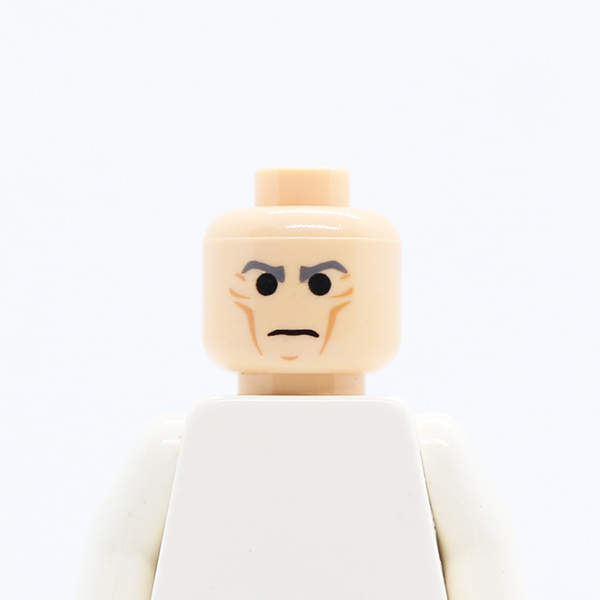 Male Cheek Lines with Dark Bluish Gray Stern Eyebrows Pattern (SW Grand Moff Tarkin) - Blocked Open Stud