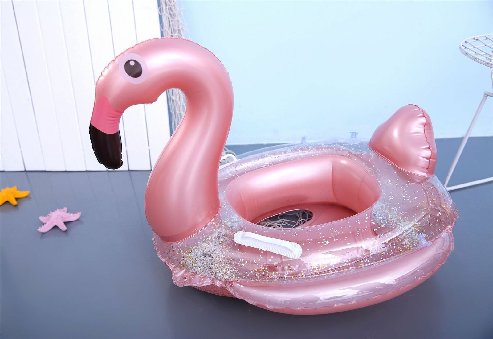 ห่วงยางฟลามิงโก้ กลิตเตอร์ สำหรับเด็ก 6 เดือน-6 ปี Inflatable Baby Flamingo 6 months-6 years Pool Float