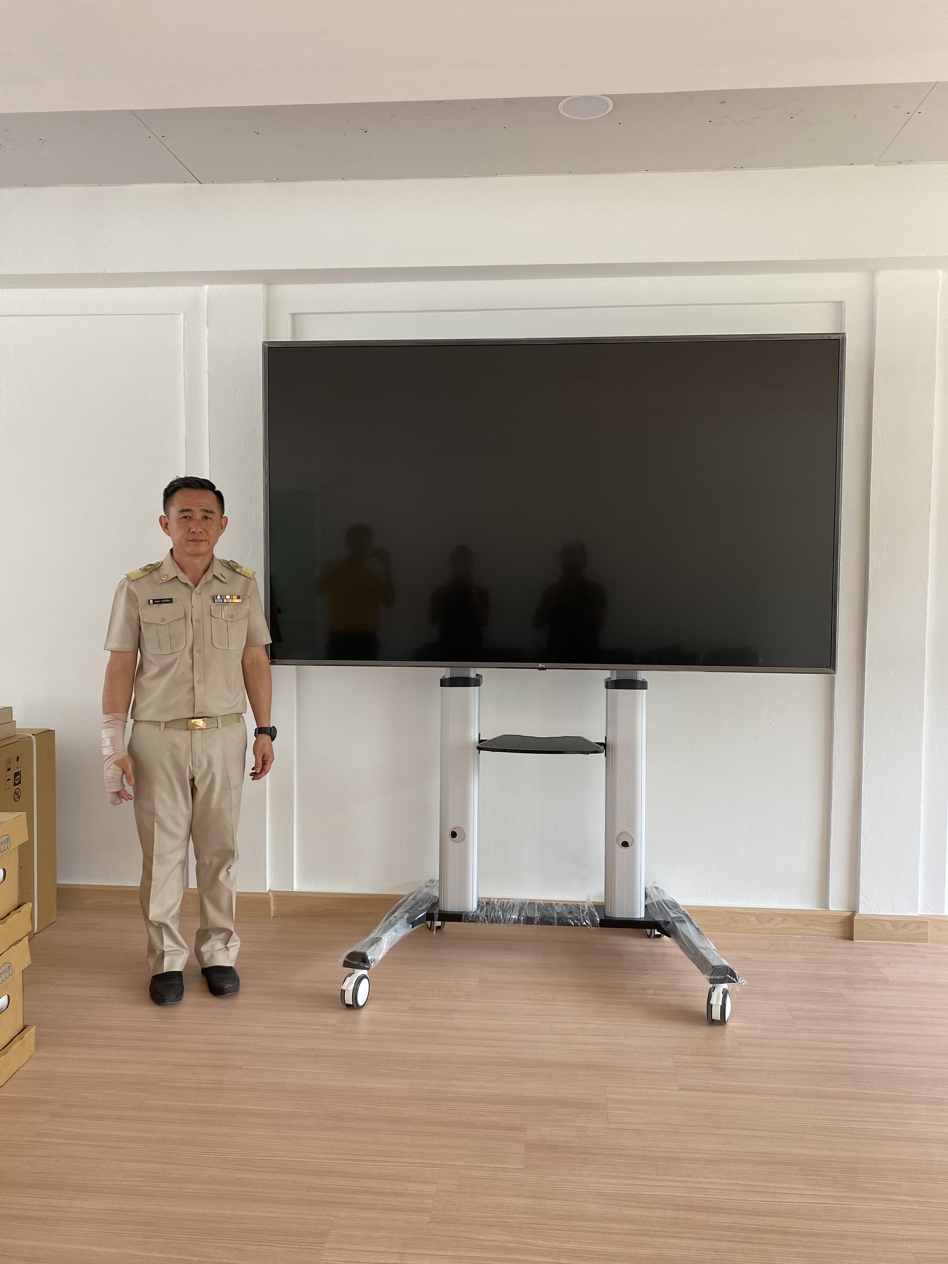 JMTVSTAND MT-F8200 ขาตั้งพื้นทีวีมีล้อเลื่อน(TV Stand) วัสดุ Aluminium อลูมิเนียม แบบล้อเลื่อนปรับสูง/ต่ำได้ 55"-98" นิ้ว{รับประกันสินค้า 3 ปี}0964746498