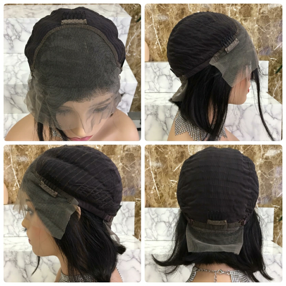 วิกผมแท้100% ราคาถูก ทรงบ็อบสั้น เหมือนศีรษะจริง