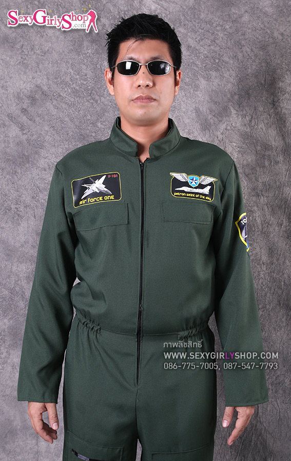ชุดแฟนซี ผู้ชาย ชุดคอสเพลย์ Cosplay ชุดฮาโลวีน - ชุดทหาร Top gun ท๊อปกัน ชุดนักบิน F16