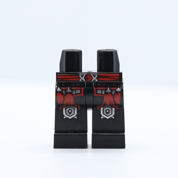 Hips and Legs with Red Belt, Red Tassels and Silver Outlined Knee Pads Pattern
