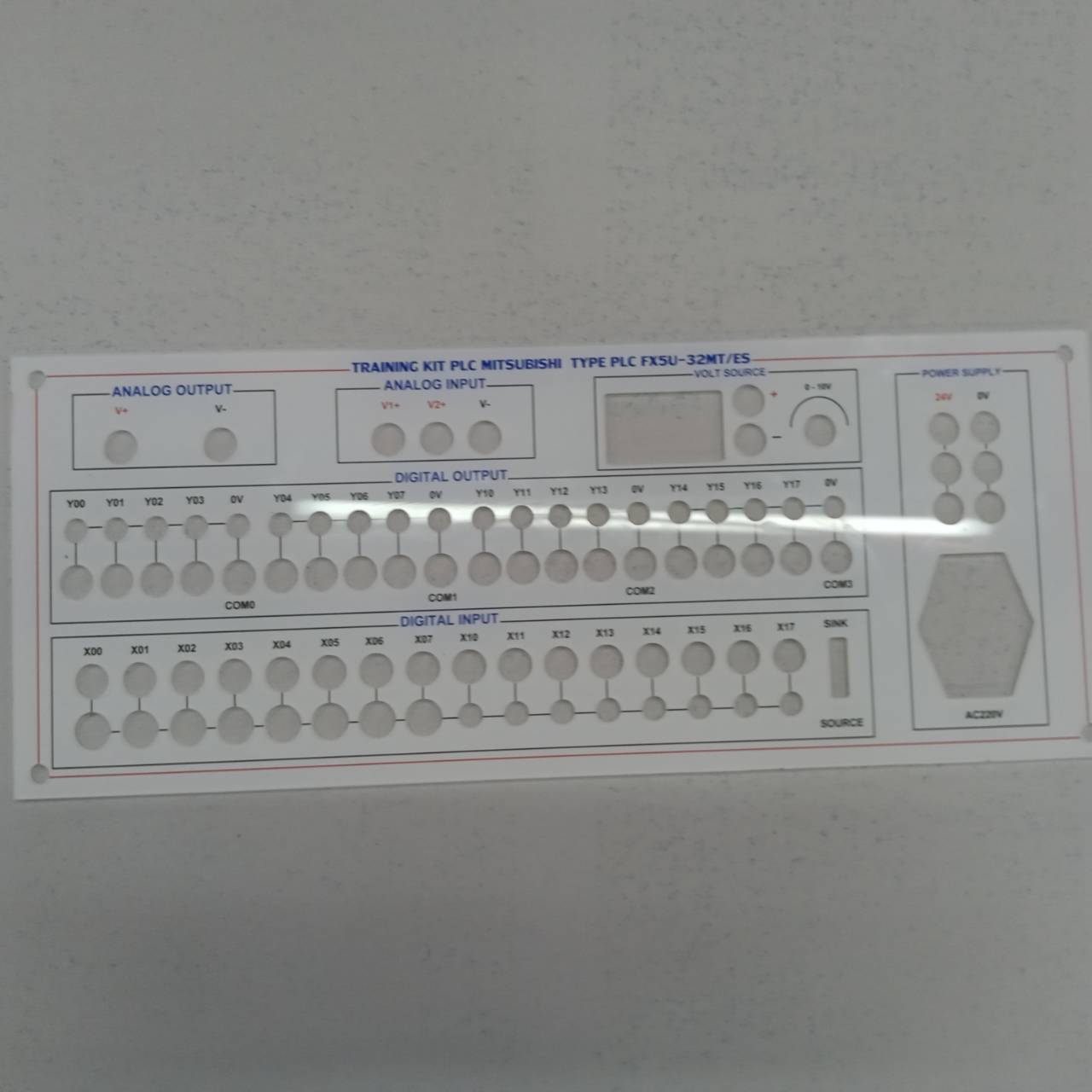 metallic case 2-0496-08-6309 / Panel Training Kit PLC Mitsubishi FX5U(แผ่น NC Siver สรีนตามแบบ ขนาด 182x452)