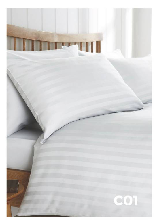 ชุดผ้าปูที่นอน พร้อมผ้านวม ครบเซต ผลิตในไทย ผ้า Super Soft สีพื้นลายริ้ว