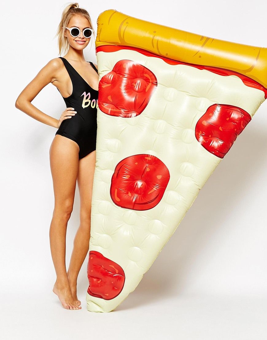 แพยางพิซซ่า สีแดง Inflatable Red Pizza Float