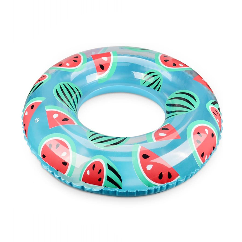 ห่วงยางแตงโม - สีฟ้า ไม่ต้องใช้ที่สูบลม Inflatable Watermelon Pool Float Non Air Pump