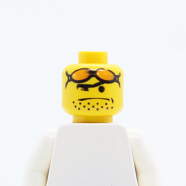 Glasses with Orange Sunglasses on Forehead, Stubble Pattern - Blocked Open Stud