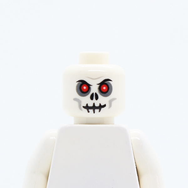 Skull Evil with Scowl, Black Print, Red Eyes Pattern (Fantasy Era) - Blocked Open Stud