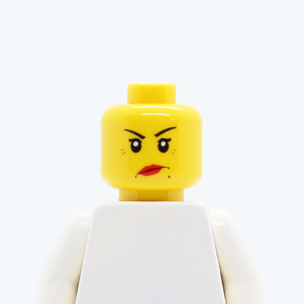 Dual Sided Female Red Lips, Crow's Feet and Beauty Mark, Smile / Annoyed Pattern