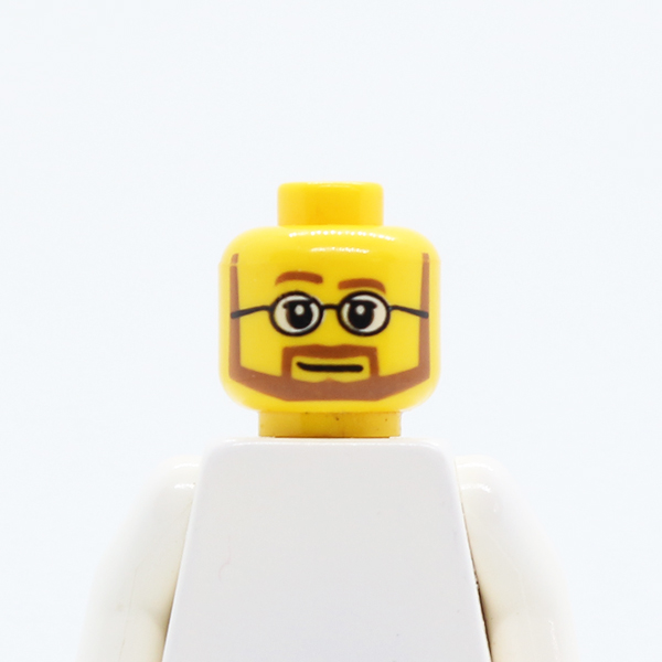 Beard Brown Angular with White Pupils and Glasses Pattern