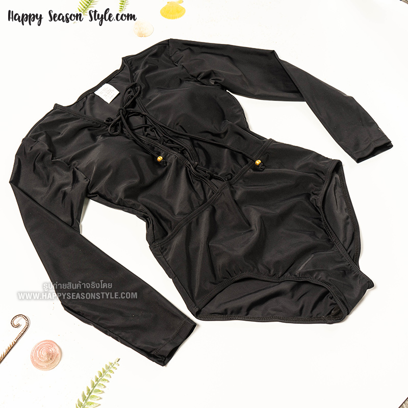 ชุดว่ายน้ำวันพีช แขนยาว สานหน้า ฟรีไซส์