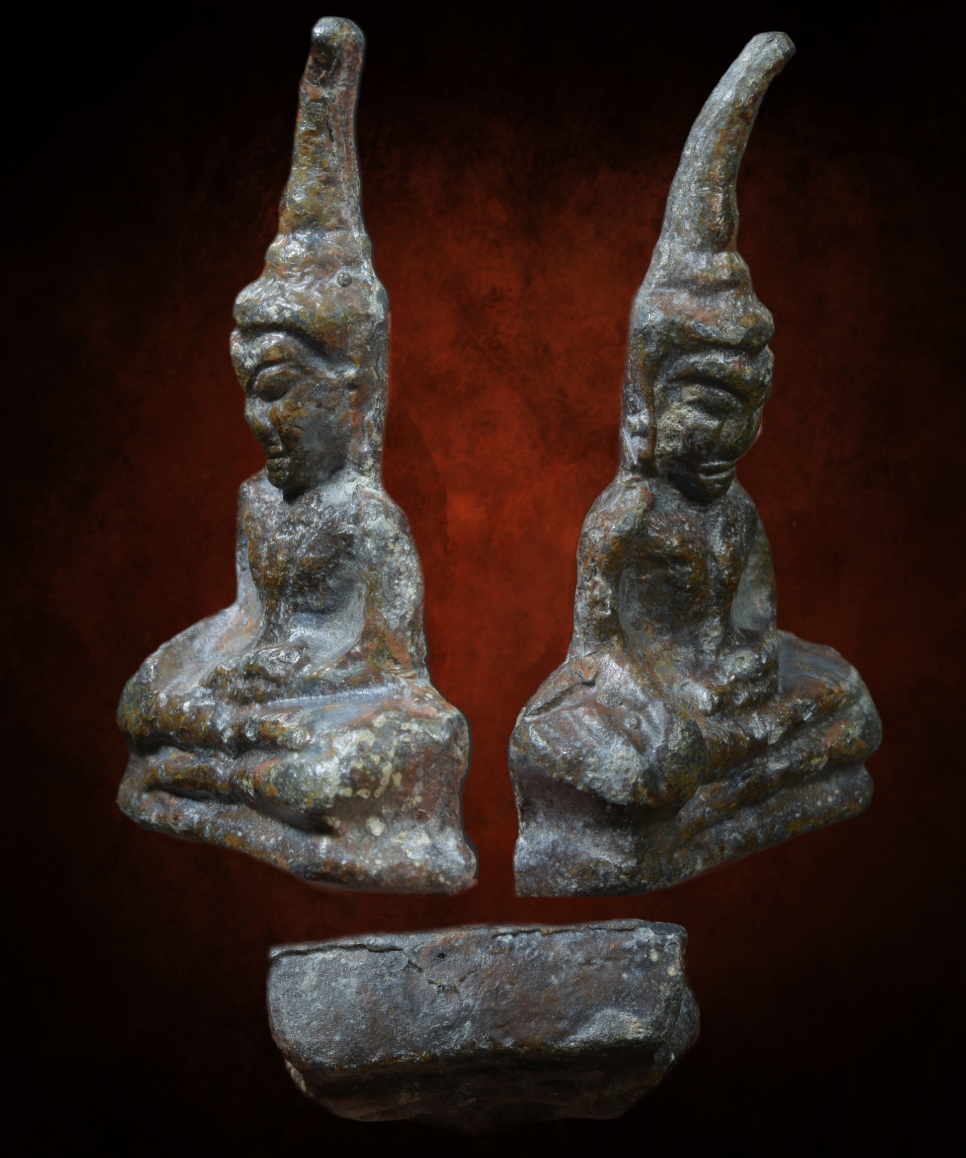 พระท่ากระดาน เนื้อชินตะกั่ว สนิมแดง