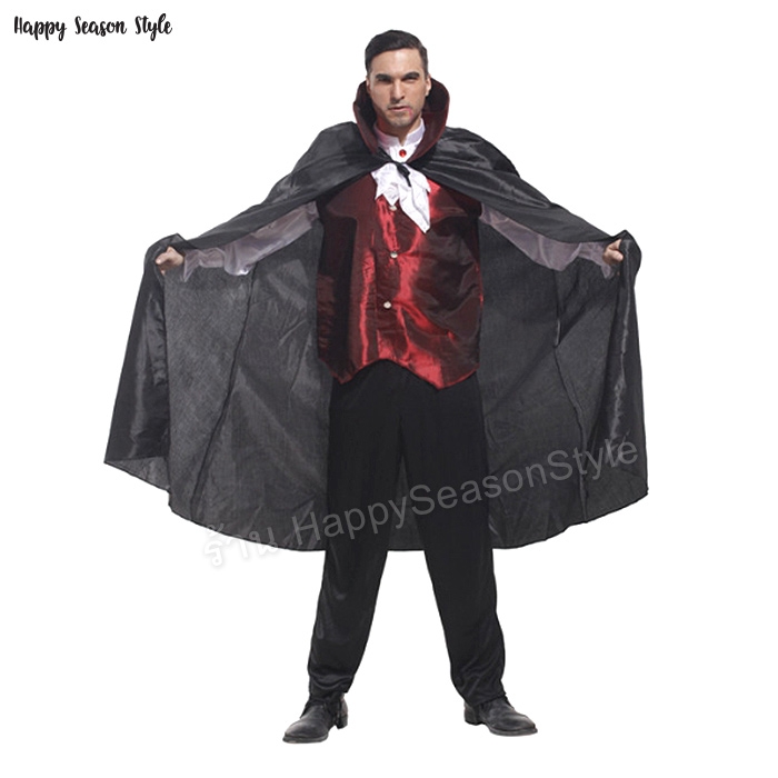 ชุดแวมไพร์ แดรกคูล่า ผีดูดเลือด Vampire เสื้อไหมแดง ฮาโลวีน Halloween