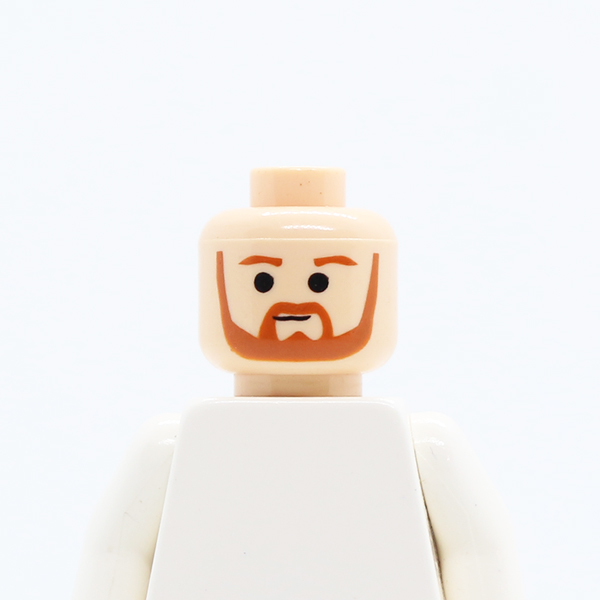 Dark Orange Trim Beard (round below mouth) and Eyebrows Pattern - Blocked Open Stud