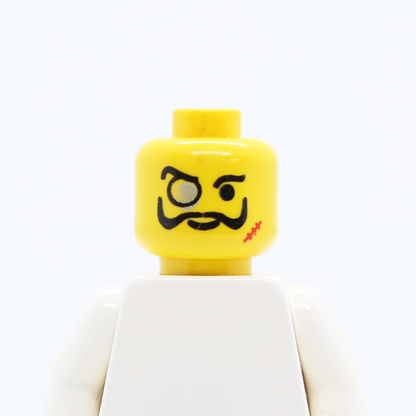Glasses with Monocle, Scar, and Moustache Pattern - Blocked Open Stud