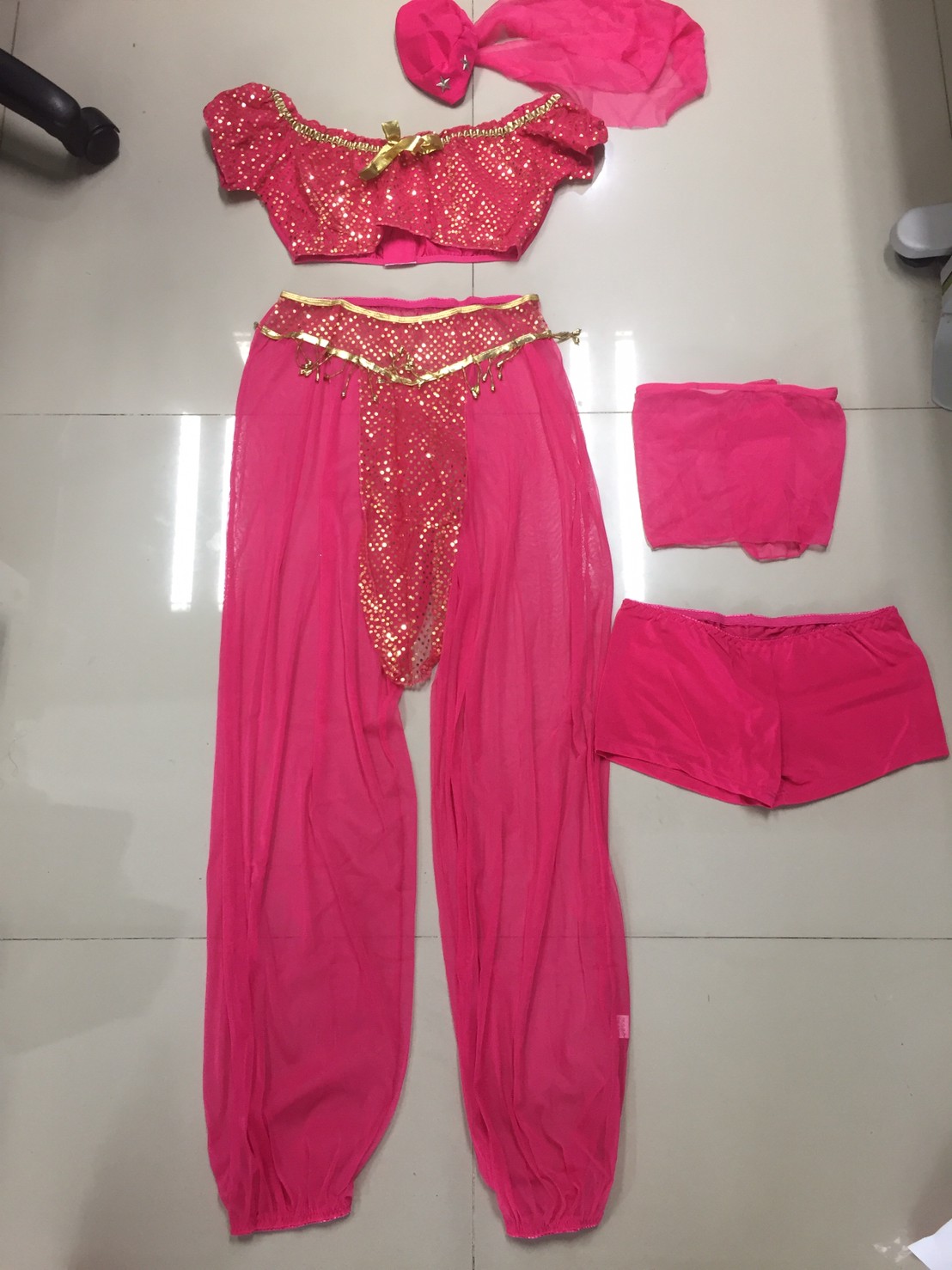 ชุดคอสเพลย์ ชุดแฟนซี อาหรับราตรี Cosplay - ชุดจินนี่ ชุดอาหรับ ชุดเปอร์เซีย สีชมพูสดใส