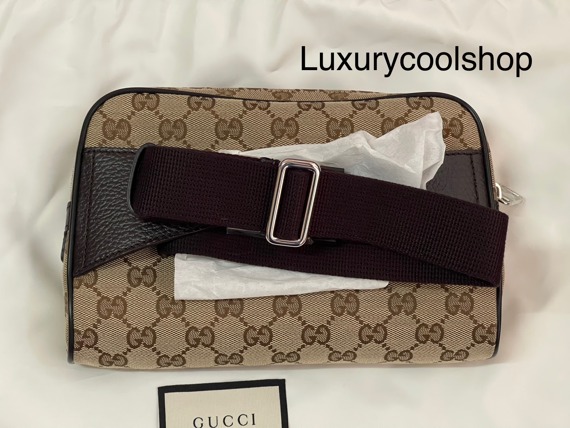 ❌ขายแล้ว❌GUCCI BELT BAG 22 BROWN GG SUPREME MONOGRAM SHW