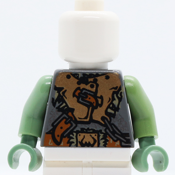 Castle Fantasy Era Armor with Brown Belts and Troll Symbol Buckle Pattern / Sand Green Arms / Sand Green Hands
