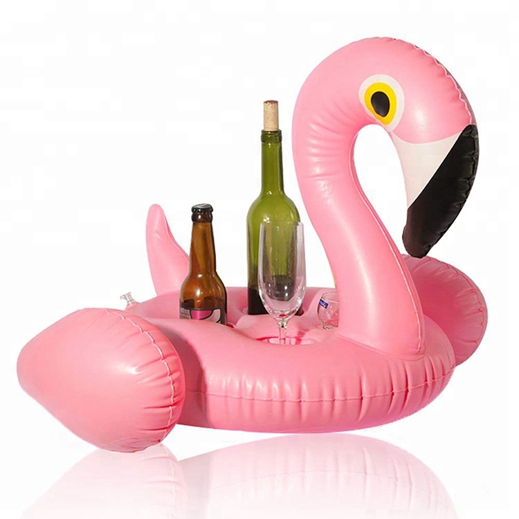 บาร์ลอยน้ำฟลามิงโก้ ขนาดใหญ่ สีชมพู Inflatable Giant Bar Flamingo Pink Cup Holder