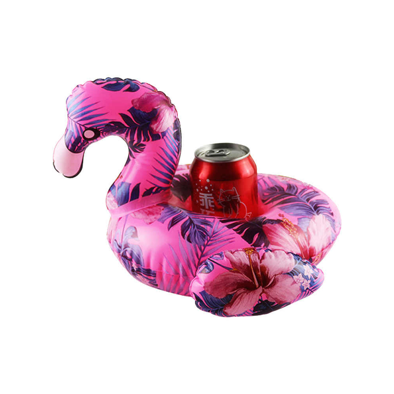 ที่วางแก้วเป่าลม ฟลามิงโก้ ลายดอก Inflatable New Flamingo Cup Holder