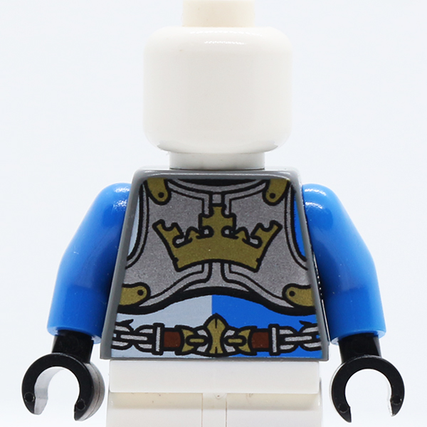 Castle King's Knight Breastplate with Crown, Chain Belt Pattern / Blue Arms / Black Hands