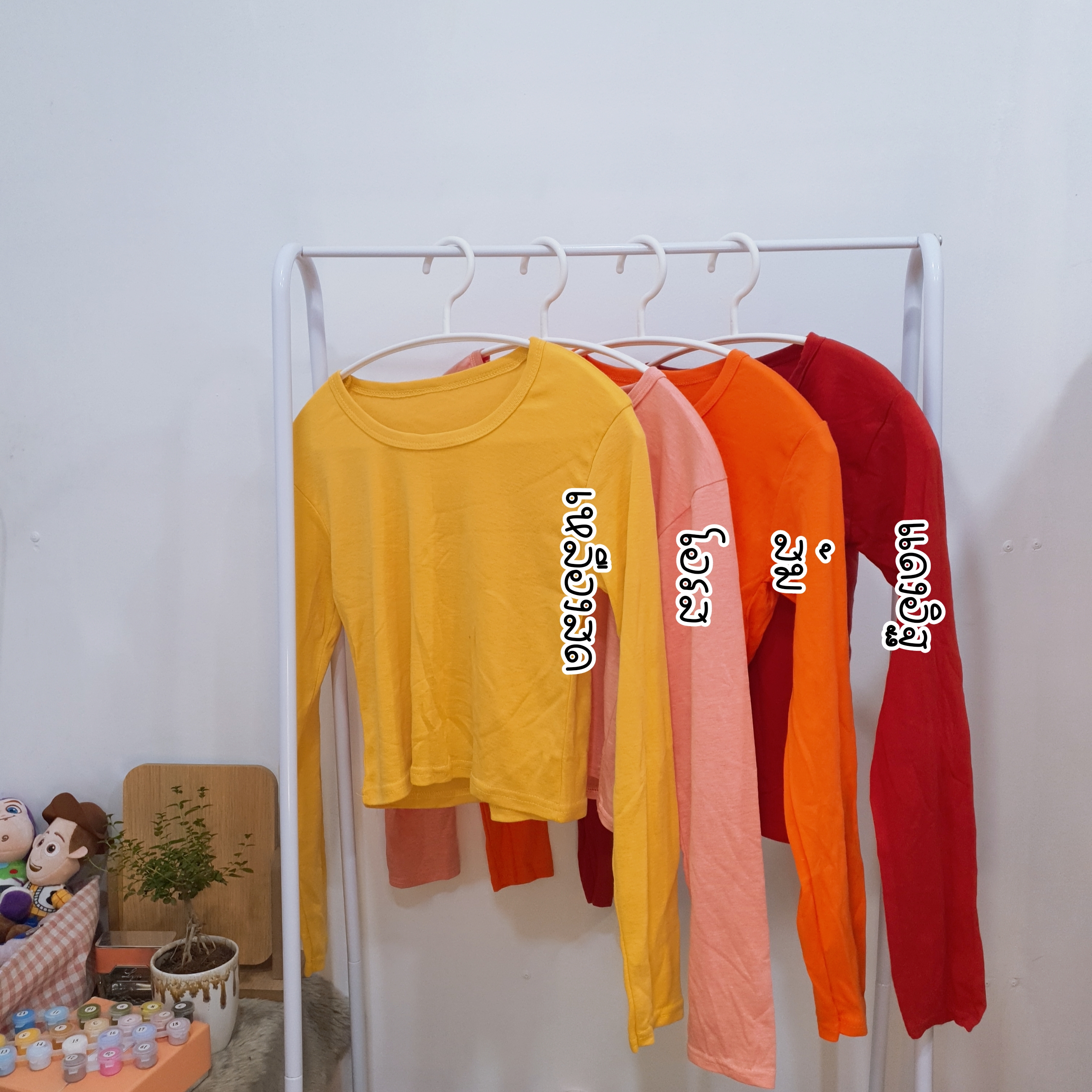 เสื้อครอปคอกลม แขนยาว nuttyshopp.p