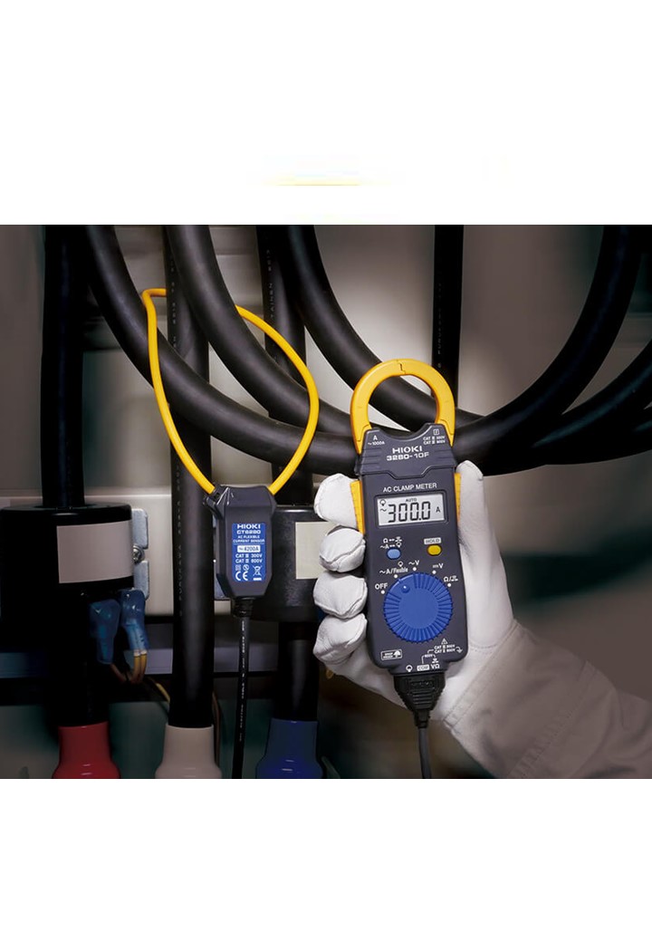 HIOKI 3280-70F ดิจิตอลแคลมป์มิเตอร์แบบ AC ขนาด 1000A@ปากแคลมป์ 33 มิลลิเมตร พร้อม CT6280 Flex Clamp 4200 A ac