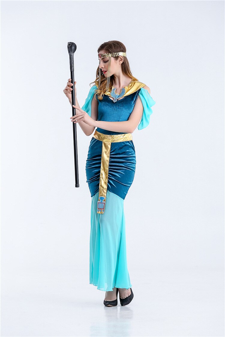 ชุดคลีโอพัตรา สีฟ้า อียิปห์ ฟาโรห์