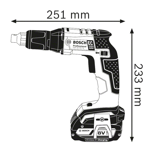 Bosch รุ่น GSR 18V-EC TE ไขควงไฟฟ้าสำหรับผนังยิปซัมไร้สาย (เครื่องเปล่า)