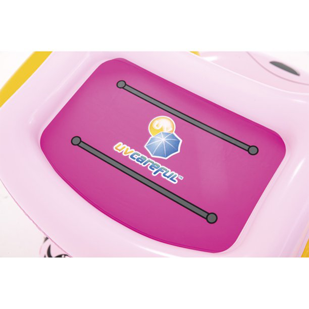 Bestway H2O GO แพยางเด็กแบบสอดขารูปรถลายดอกไม้ พร้อมม่านบังแดด Inflatable Top Quality Children Ride-On Float (สีชมพู)