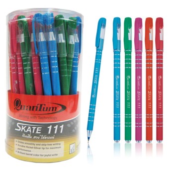ปากกาลูกลื่น ควอนตั้ม Skate 111 (0.5มม) หมึกน้ำเงิน ด้ามคละสี (กระบอก50ด้าม)