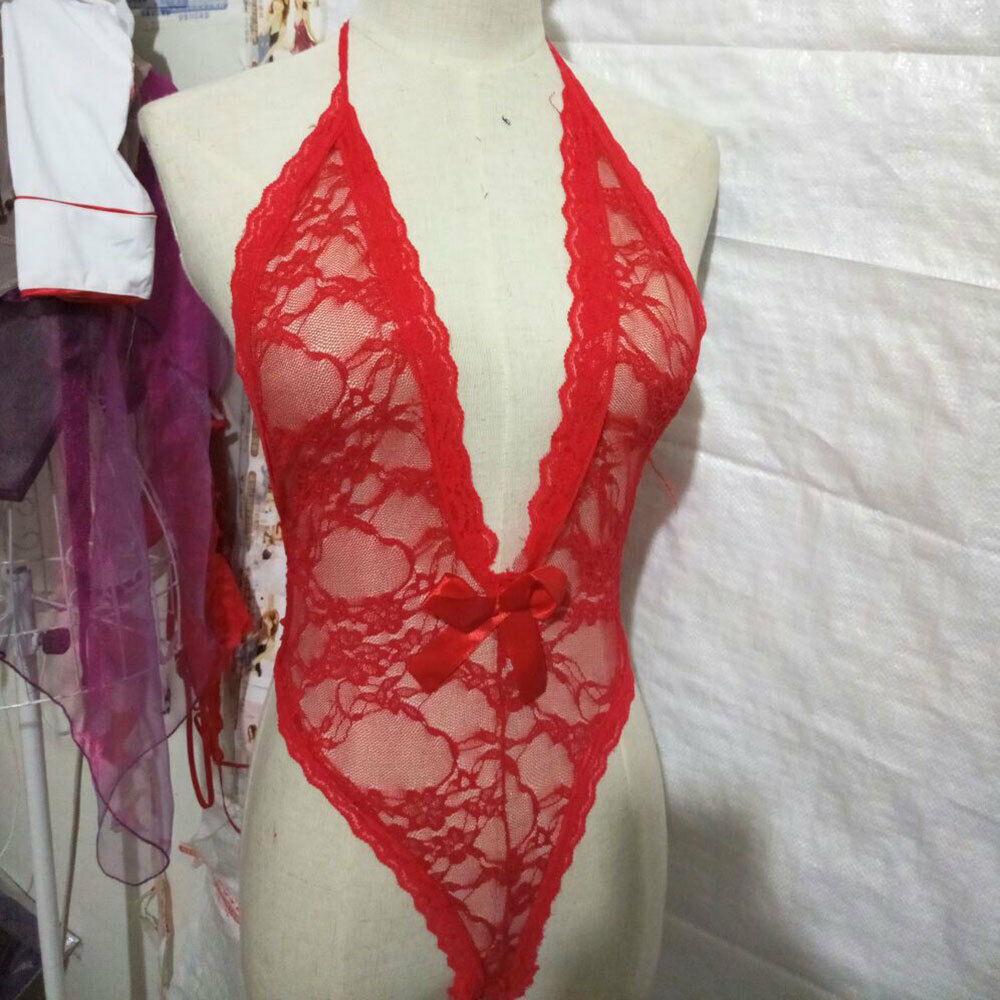 ชุดนอนไม่ได้นอน ชุดนอนซีทรู วันพีท สีแดง รูปหัวใจ